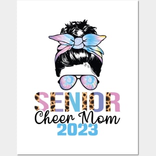 Messy Senior Class Of 2023 Cheer Mom leopad skin Posters and Art